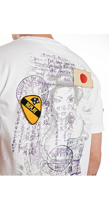 ヘビーコットンジャージーオリエンタルプリントTシャツ 詳細画像